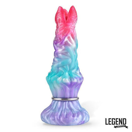 Eggryphon Ovipositor Dildo Liquid Silicone 20 cm in vibrant colors with detailed texture, ideal for imaginative sensory play.