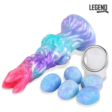 Eggryphon Ovipositor Dildo Liquid Silicone 20 cm with colorful eggs and manual pump