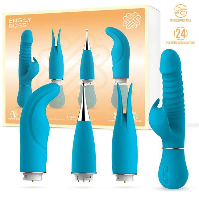 Eivian Interchangeable 4 Pieces Set Vibration and Thrusting with multiple attachments and dynamic functions.