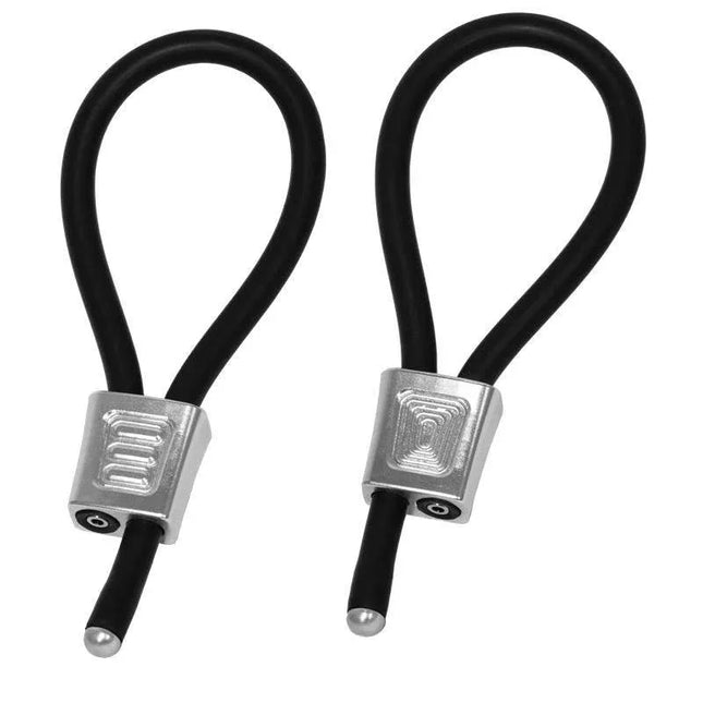 ElectraLoops Prestige Set of 2 Penis Rings Silver with adjustable rubber design for enhanced sensations and longer-lasting erection.