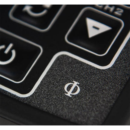 Close-up of Electro Stimulation Kit FLUX control panel showcasing buttons and design details.