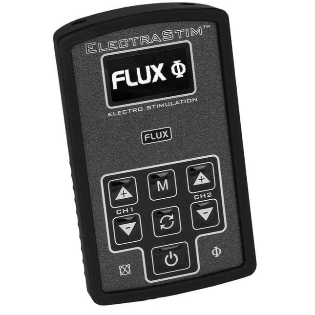 Electro Stimulation Kit FLUX handheld device with buttons and display screen