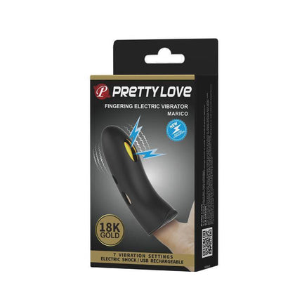 Electrostimulation Finger Sleeve Gold-Plated Design packaging showing 18K gold and vibration settings