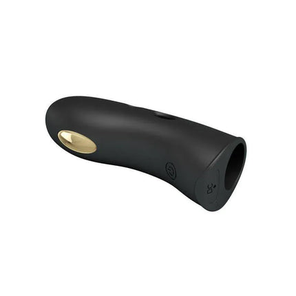 Electrostimulation Finger Sleeve Gold-Plated Design featuring silicone sleeve with gold accents and vibration modes