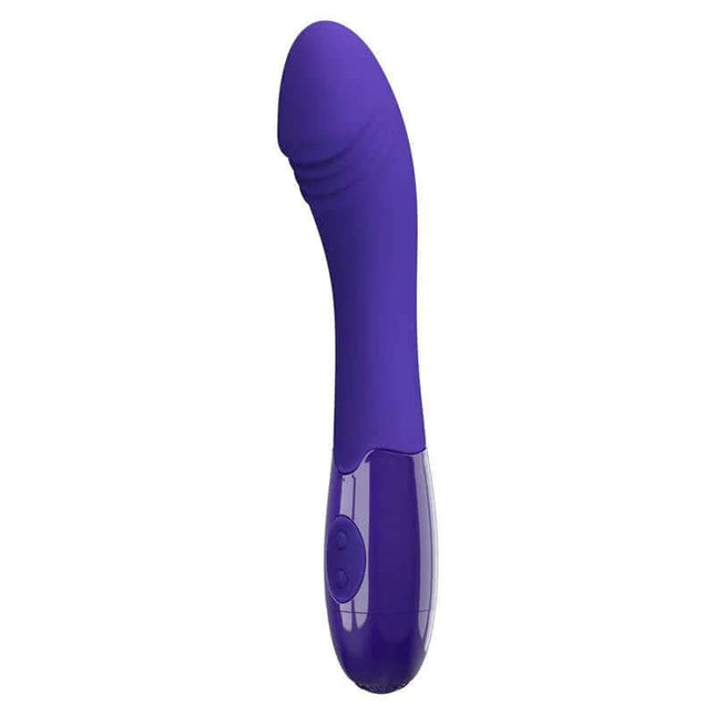 Purple Elemental Youth Vibe USB vibrator with G-spot design and silicone finish