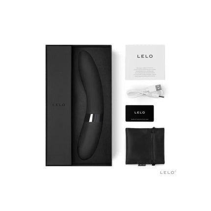 ELISE 2 Black waterproof vibrator with packaging and accessories