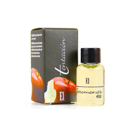 Elixir Pheromones Case His 7 ml bottle next to box, perfect for men seeking a magnetic presence.