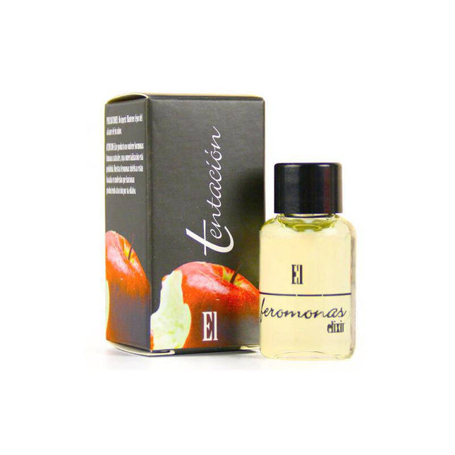 Elixir Pheromones Case His 7 ml bottle next to box, perfect for men seeking a magnetic presence.