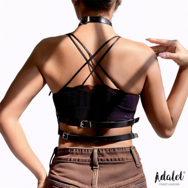 Elva Vegan Leather Chest Harness One size - secretsextoys.store