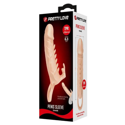 Emmitt Penis Sleeve package showcasing enhanced length and textured design for improved performance and pleasure.