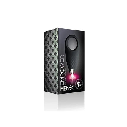 Empower Vibrating Ring USB Black packaging - rechargeable couples stimulator with ergonomic design and 10 vibration settings.