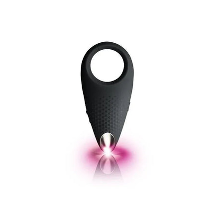 Empower Vibrating Ring USB Black couples stimulator with ergonomic design and soft silicone body for intimate moments.