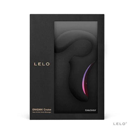 Enigma Cruise Sonic Clitoral Massager Black in packaging, showcasing dual-stimulation design for enhanced pleasure.