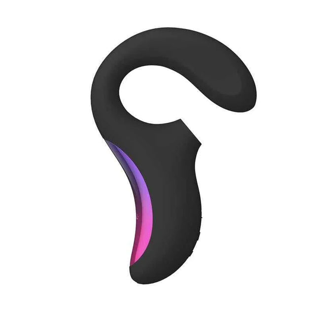 Enigma Cruise Sonic Clitoral Massager Black - Dual-stimulation device with sonic waves and G-spot vibrations for ultimate pleasure.