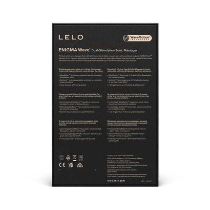 Back of Enigma Wave Clitoris Sucker Black box with product details and features description.