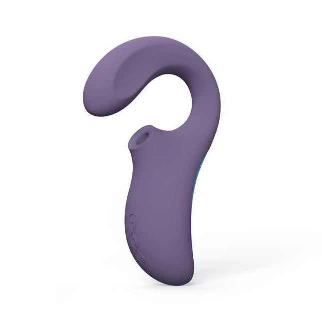 Enigma Wave Clitoris Sucker Purple with triple-stimulation features and unique insertable tail in luxurious silicone finish.