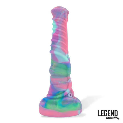 Equither Liquid Silicone Dildo 21,4 cm in colorful design with equine-inspired features, made from high-quality body-safe silicone.