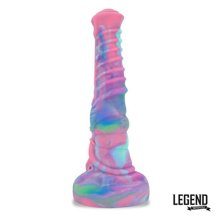Equither Liquid Silicone Dildo 21,4 cm in vibrant colors with equine-inspired design.
