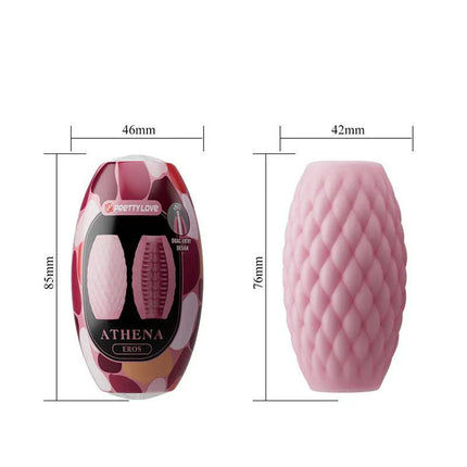 Eros Men Masturbator Pink compact vibrating egg design with TPR material and textured dual-entry interior for enhanced stimulation.