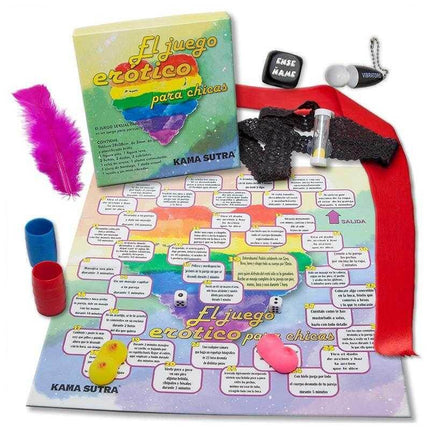 Erotic Board Game for Girls - Awaken Intimate Senses set with colorful board and playful accessories
