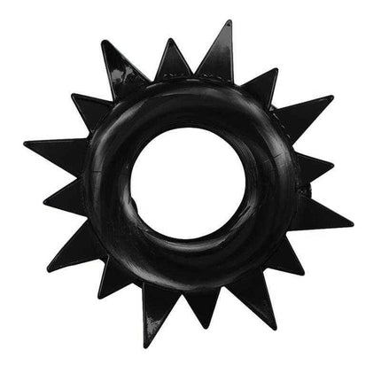 Essential Black Cock Rings Set with star-shaped design in black TPE for enhanced intimacy and varied sensations.