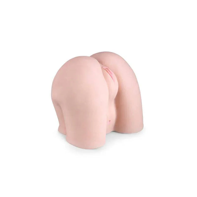 Eva Miller Masturbator with realistic dual-hole design for solo pleasure, featuring vaginal and anal openings with grooved tunnels.