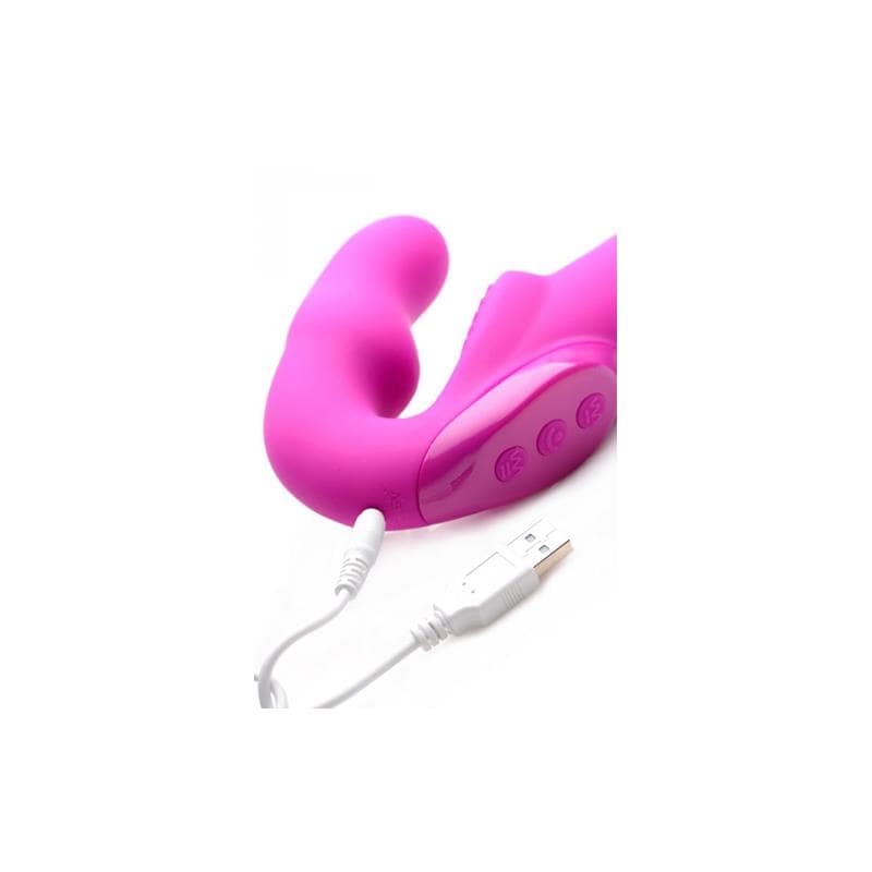 Evoke Vibrating Strapless Strap - On USB Pink - secretsextoys.store