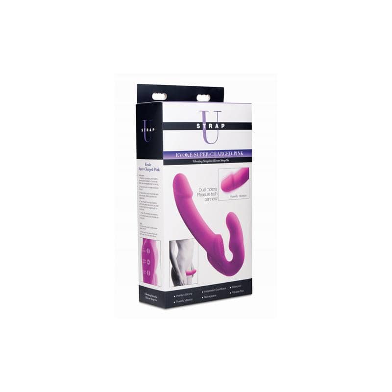 Evoke Vibrating Strapless Strap - On USB Pink - secretsextoys.store