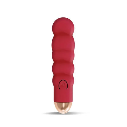 Ewon Stimulator 10 Speeds Rust Red compact premium vibrator with ergonomic design and silicone shell
