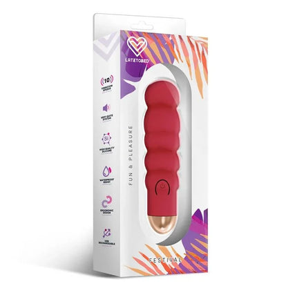 Ewon Stimulator 10 Speeds Rust Red premium vibrator in packaging
