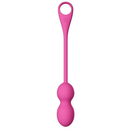 Explore Elvira Vibrating Kegel Balls with App, pink silicone device for pelvic floor exercise, smooth and discreet design.