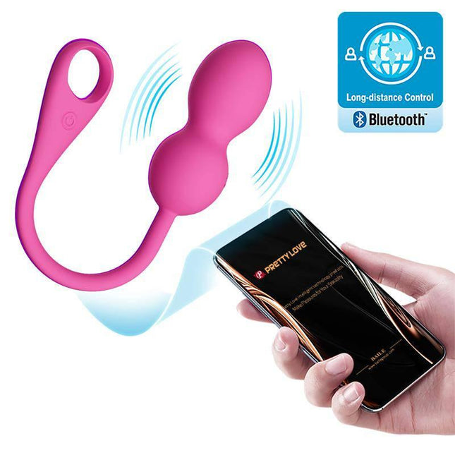 Explore Elvira Vibrating Kegel Balls with App in pink, featuring Bluetooth control and body-safe silicone for optimal pelvic floor training.