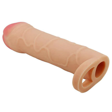 Extended Penis Sleeve 1 Bunion for enhanced length and girth, featuring realistic texture for increased pleasure and intimacy.