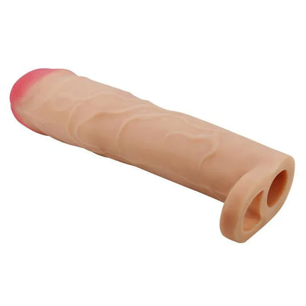 Extended Penis Sleeve 3 Gerd, realistic design for enhanced length and girth, side view.