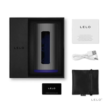 F1S V2X Male Masturbator Blue by LELO in box with accessories and instructions.