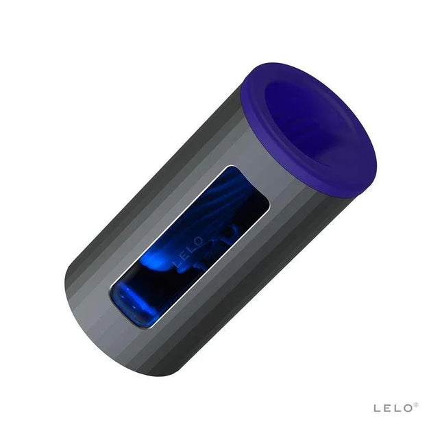 F1S V2X Male Masturbator Blue by LELO showcasing dual motors and flexible sleeve for enhanced pleasure.