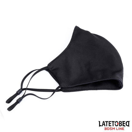 Face mask with 6 cm Detachable Dildo in sleek black with adjustable cords from Latetobed BDSM Line