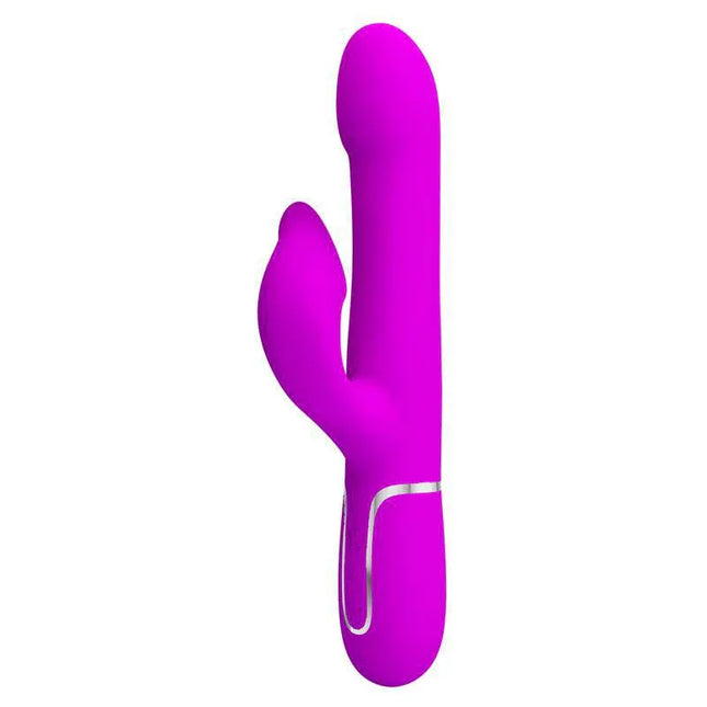Falin Rolling Vibe with Internal Beads USB rabbit vibrator in pink color, featuring dual motors for enhanced pleasure.