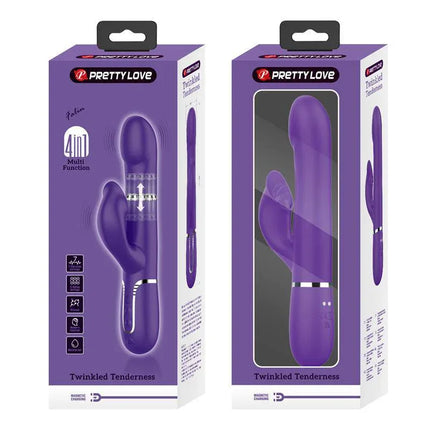 Pretty Love Twinkled Tenderness vibrator with packaging, showcasing its ergonomic design and multi-function features.
