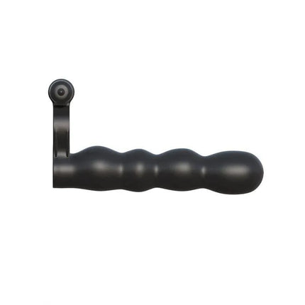 Fantasy C-Ringz Posable Partner Double Penetrator Black, dual-stimulation vibe made of body-safe Elite Silicone, side view