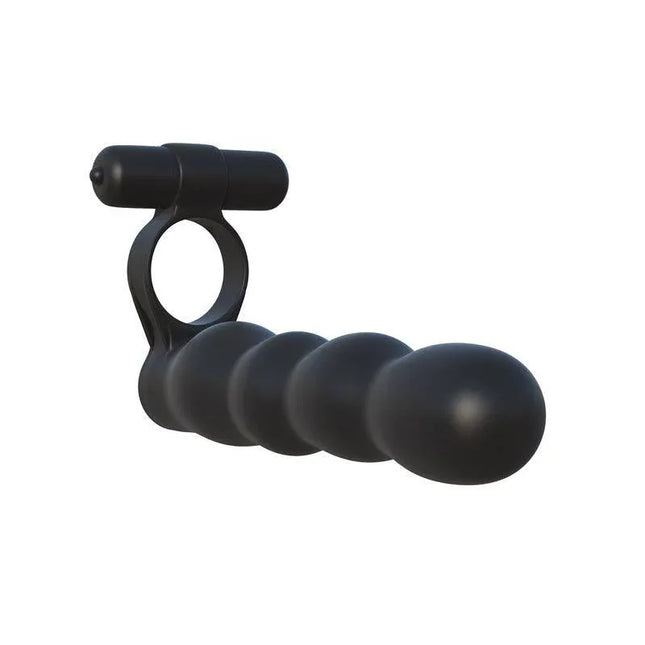 Fantasy C-Ringz Posable Partner Double Penetrator Black for couples' dual-stimulation.