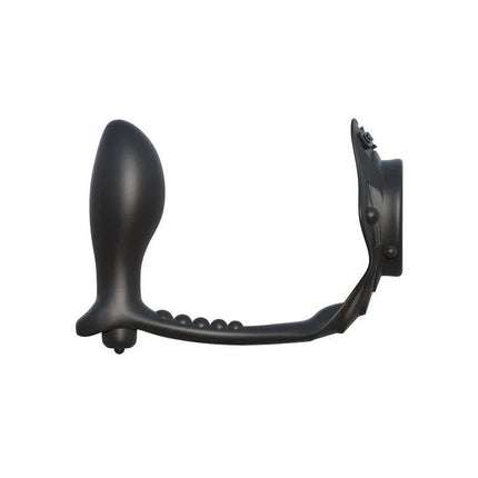 Fantasy C-Ringz Rock Hard Ass-Gasm Black dual-action cock ring and P-Spot plug for enhanced pleasure and stamina.