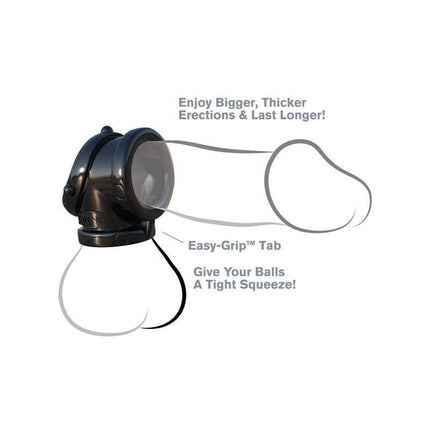 Fantasy C-Ringz Rock Hard Cock Pipe Black, a discreet cock ring for enhancing erections with easy-grip tab and tight squeeze feature.