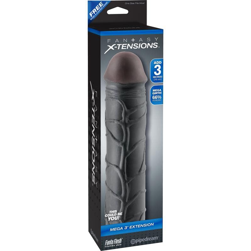 Fantasy X - tensions Mega 7,6 cm Extension - Black - secretsextoys.store