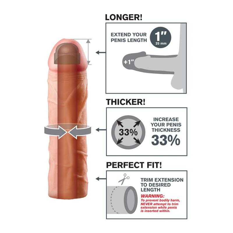 Fantasy X - tensions Perfect 2,54 cm Extension - Flesh - secretsextoys.store