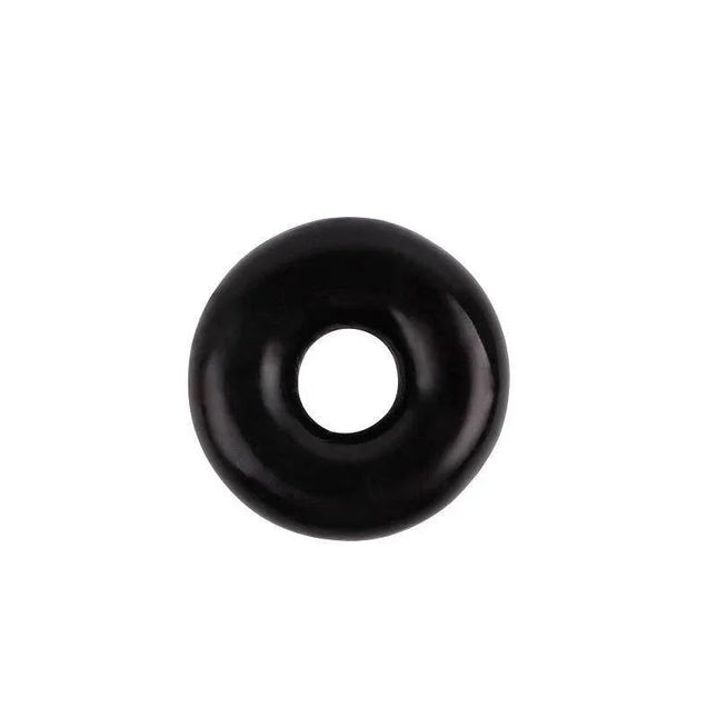 Fat O Cock Ring 1, phthalate-free, enhances penis size and delay ejaculation, black ring design, 5.4 cm by 1.5 cm dimensions.