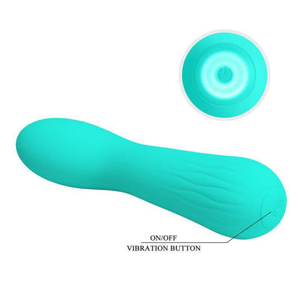 Faun Vibrator Green with soft silicone texture and curved design for G-spot stimulation