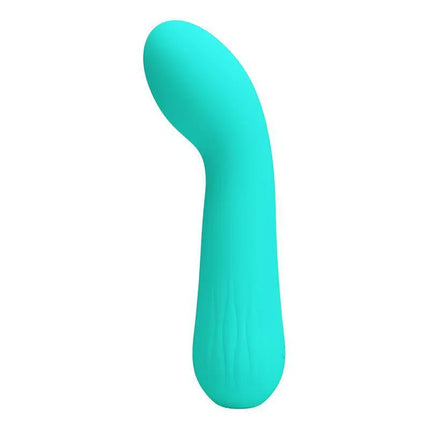 Faun Vibrator Green - Soft silicone G-spot massager with curved tip for targeted stimulation and flexible design for comfort.