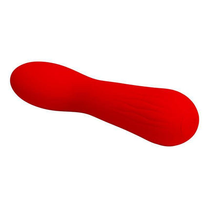 Faun Vibrator Red in premium silicone with ergonomic curved design for G-spot pleasure.