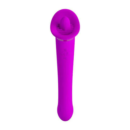 Faust Licking Vibrator USB in vibrant silicone design for dual-stimulation, featuring tongue and vibration modes for enhanced pleasure.